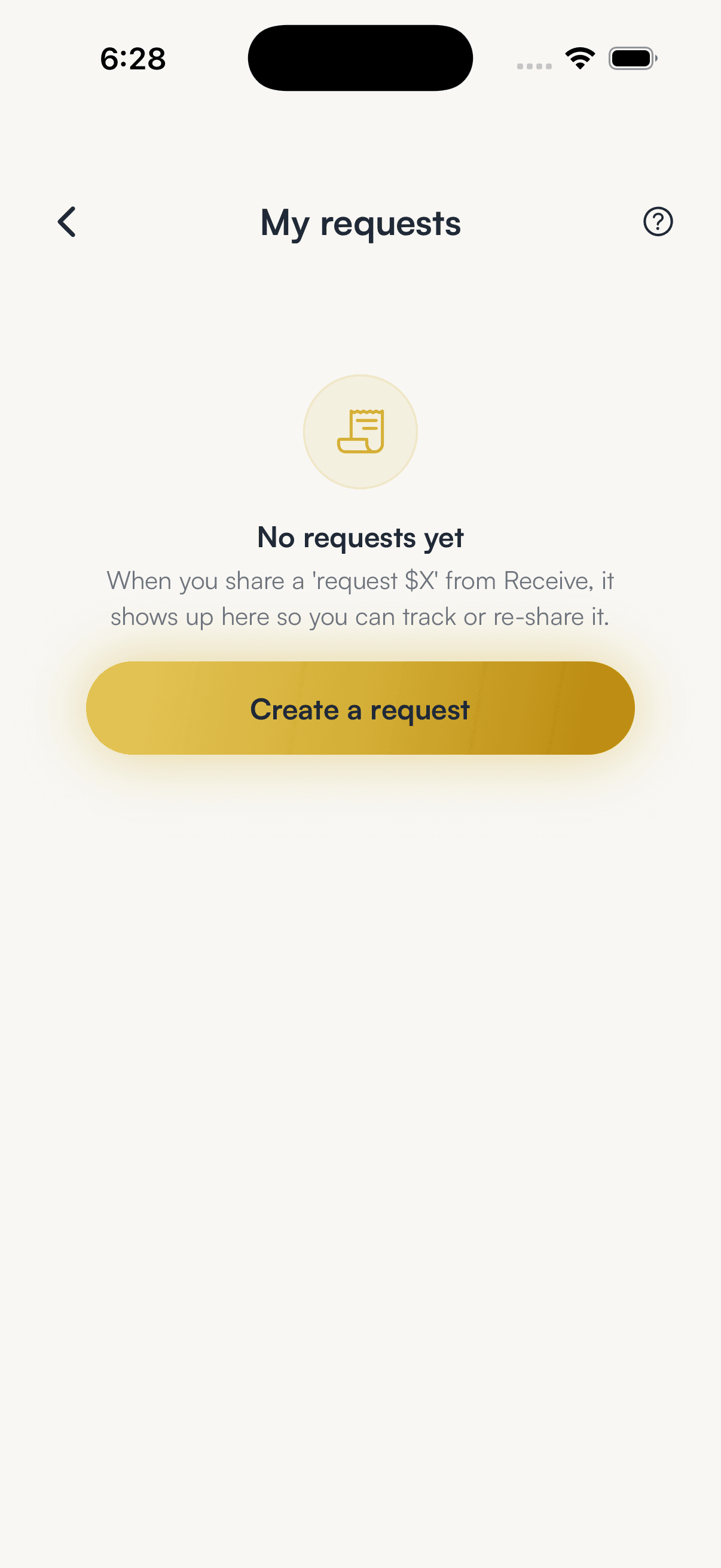 SpendTheBits app — Requests screen