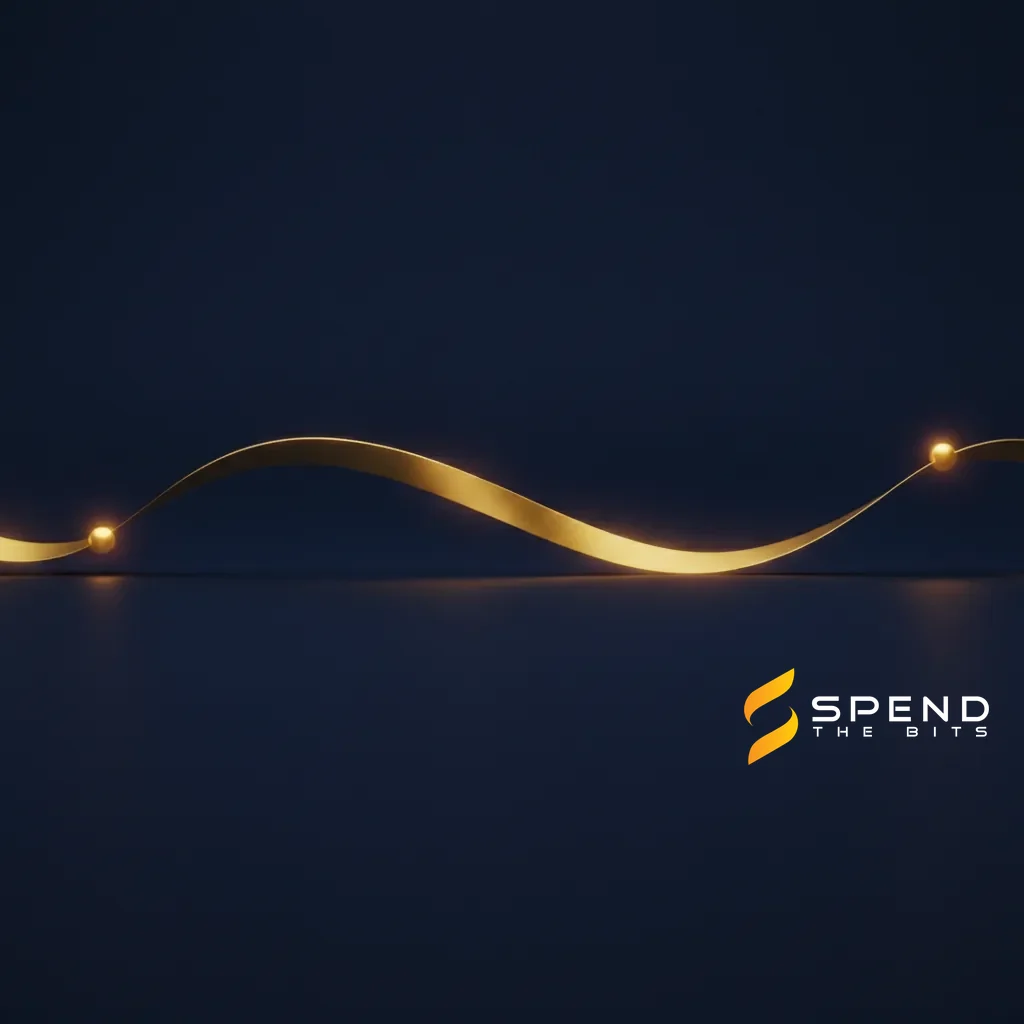 A continuous ribbon of gold light flowing evenly between two points, representing per-second payment streaming.